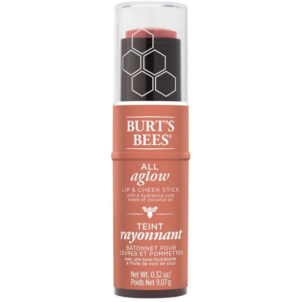 Burt's Bees All Aglow Lip & Cheek Stick Hydrating Core 1254 Peach Pond 0.32 oz